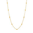 18KT Yellow Gold Carved Cylindrical Gold Beaded Chain 