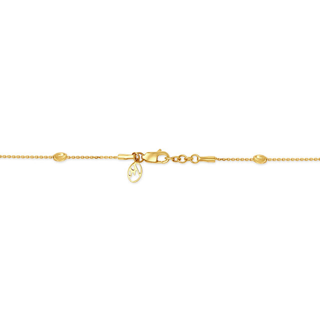 18KT Yellow Gold Carved Cylindrical Gold Beaded Chain 2
