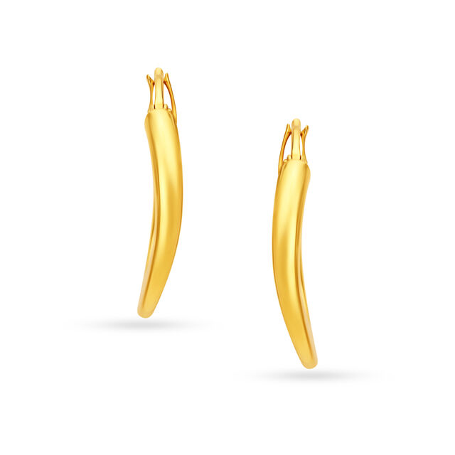 18 KT Yellow Gold Dazzling Elegant Hoop Earrings,,hi-res 4