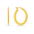 18 KT Yellow Gold Stylish Classy Hoop Earrings,,hi-res 2