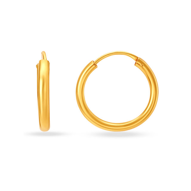 18 KT Yellow Gold Timeless Stylish Hoop Earrings,,hi-res 2