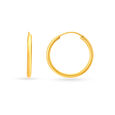 18 KT Yellow Gold Sophisticated Subtle Hoop Earrings,,hi-res 2