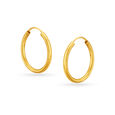 18 KT Yellow Gold Graceful Textured Hoop Earrings,,hi-res 