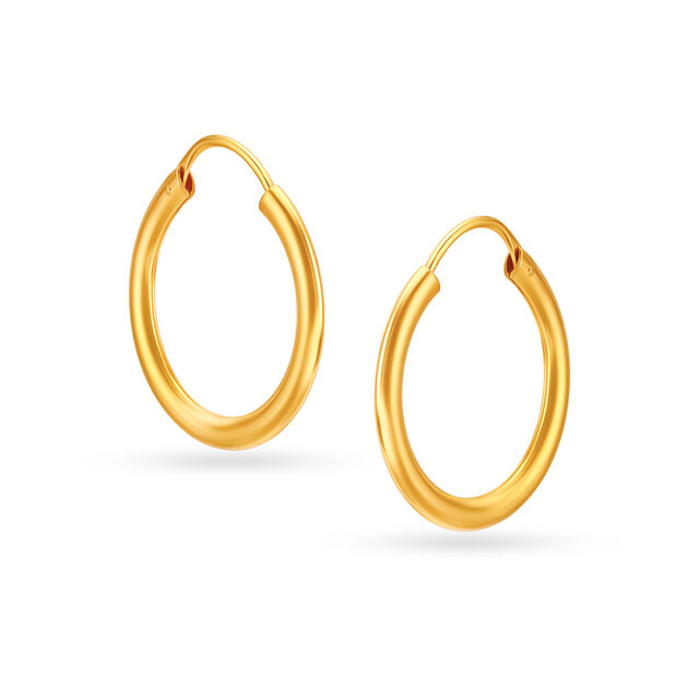 18 KT Yellow Gold Charming Minimal Hoop Earrings,,hi-res 