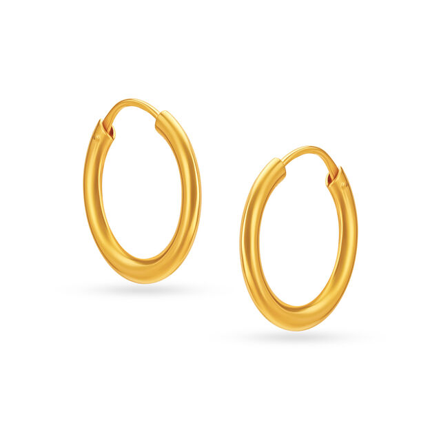 18 KT Yellow Gold Minimalistic Dainty Hoop Earrings,,hi-res 