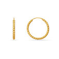 18 KT Yellow Gold Radiant Beaded Hoop Earrings,,hi-res 2