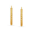 18 KT Yellow Gold Radiant Beaded Hoop Earrings,,hi-res 4