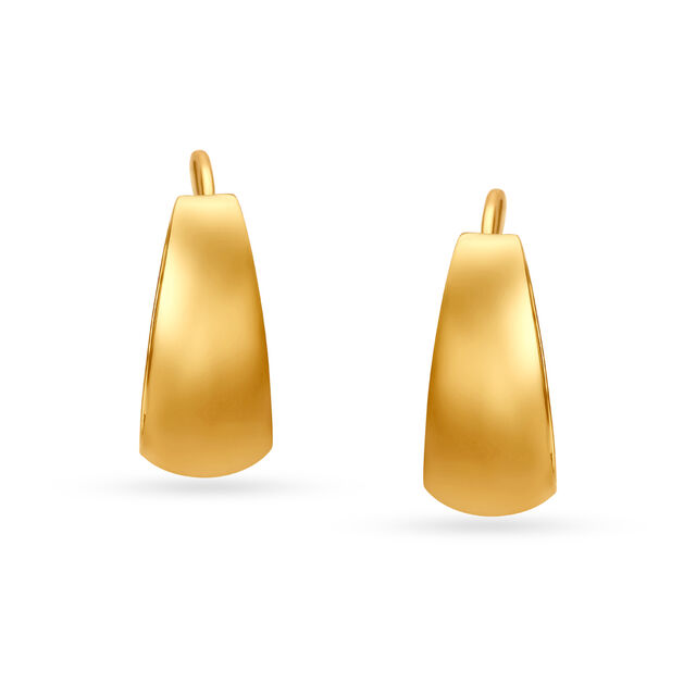 18 KT Yellow Gold Alluring Minimalistic Hoop Earrings 3