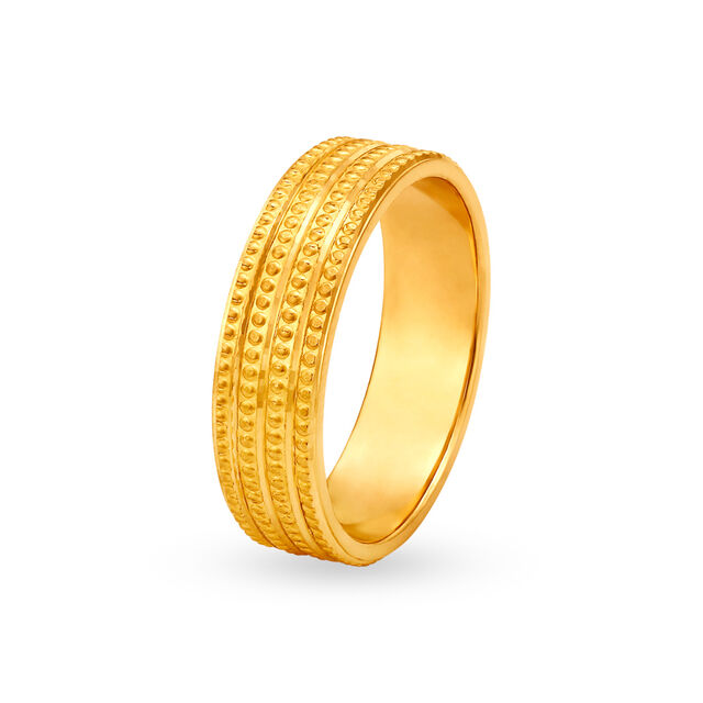 Dotted Textured Gold Finger Engagement Ring,,hi-res 