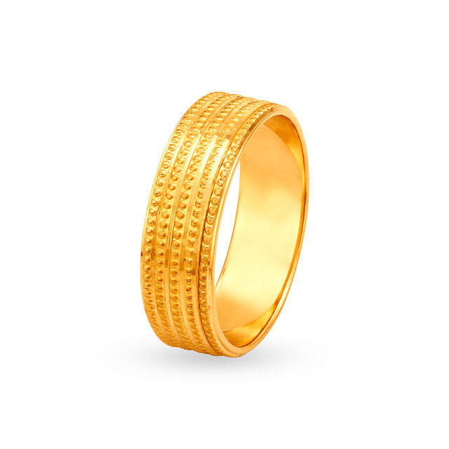 Dotted Textured Gold Finger Engagement Ring,,hi-res 2