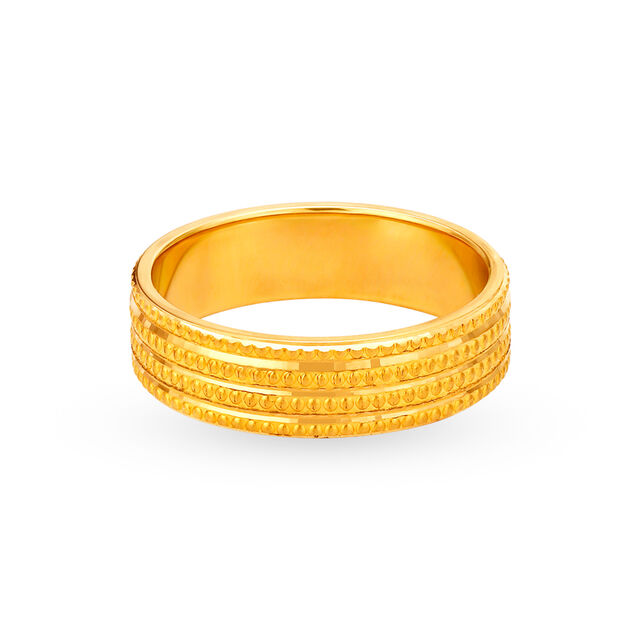 Dotted Textured Gold Finger Engagement Ring,,hi-res 3