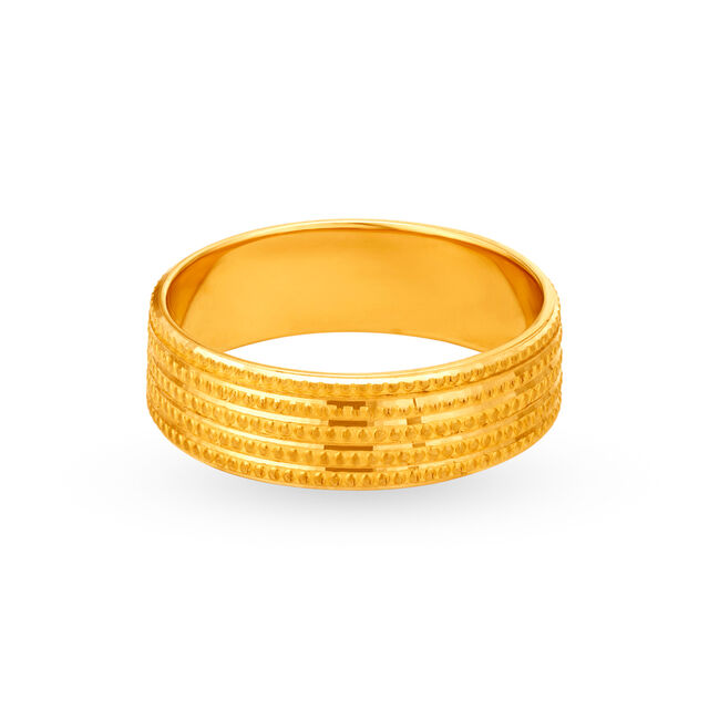 Dotted Textured Gold Finger Engagement Ring,,hi-res 4
