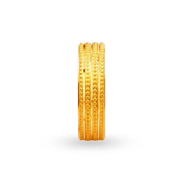 Dotted Textured Gold Finger Engagement Ring,,hi-res 5