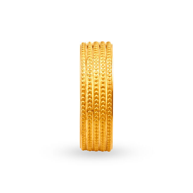 Dotted Textured Gold Finger Engagement Ring,,hi-res 6