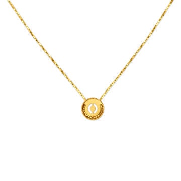 Letter O Gold Pendant with Chain For Kids