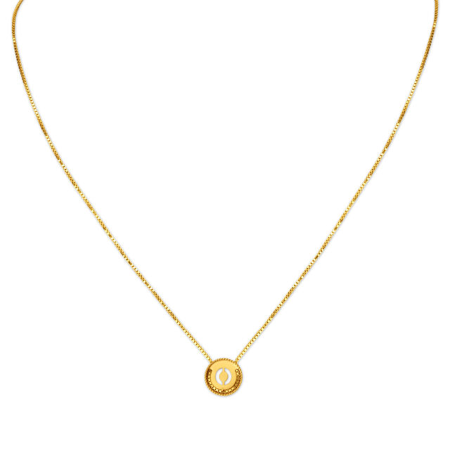 Letter O Gold Pendant with Chain For Kids