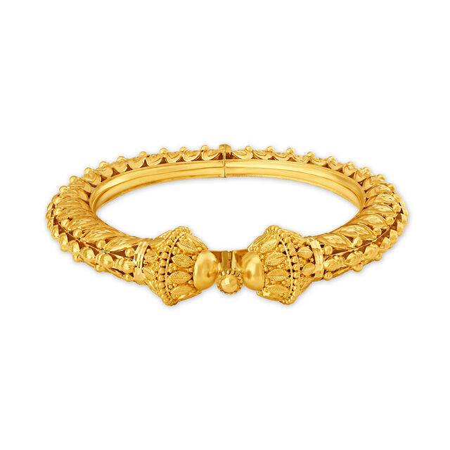 Regal 22 Karat Yellow Gold Leaf Bangle,,hi-res 