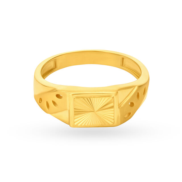 Striking Cutout Pattern Gold Ring For Men,,hi-res
