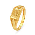 Striking 22 Karat Yellow Gold Etched Finger Ring,,hi-res 