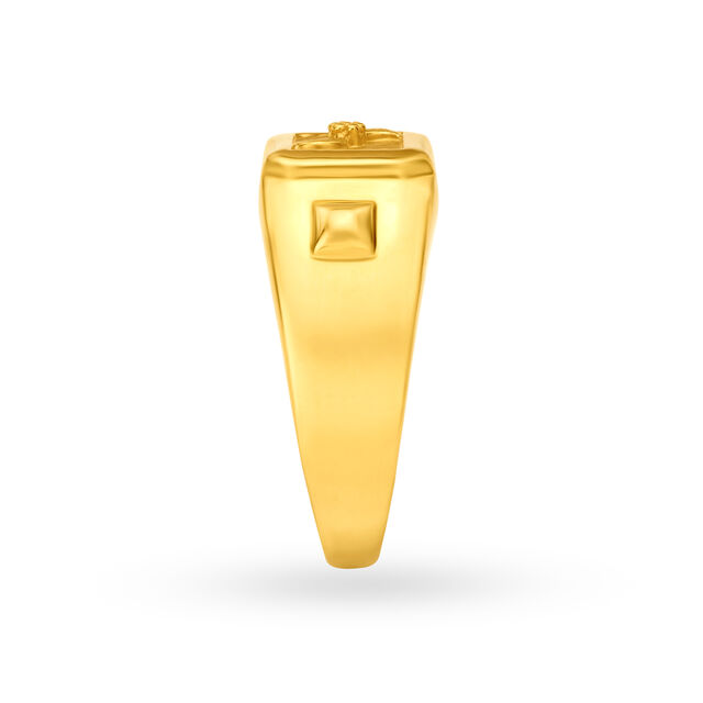 Stunning 22 Karat Yellow Gold Floral Engraved Finger Ring,,hi-res 3