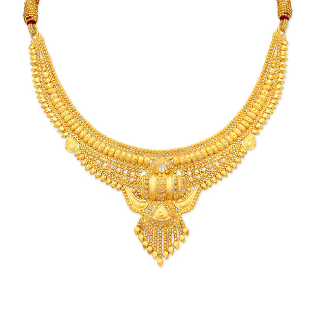 Opulent Rawa Work Gold Necklace Set,,hi-res