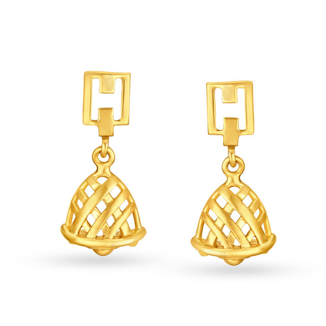 Trendy 22 Karat Yellow Gold Bell Drop Earrings,,hi-res