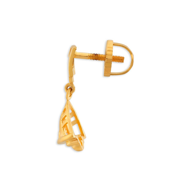 Trendy 22 Karat Yellow Gold Bell Drop Earrings