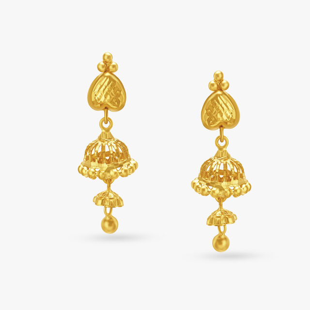 Imperial Gold Jhumka Drop Earrings,,hi-res 