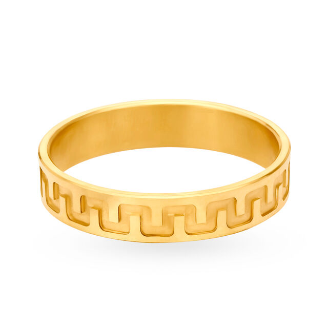 Scintillating 22 Karat Gold Wave Pattern Finger Ring 2