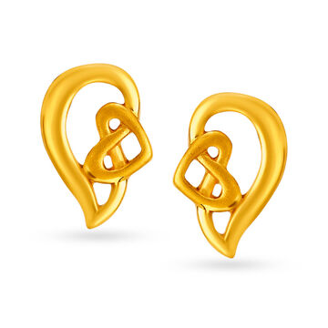 Contemporary Fancy Gold Heart Studs for Kids