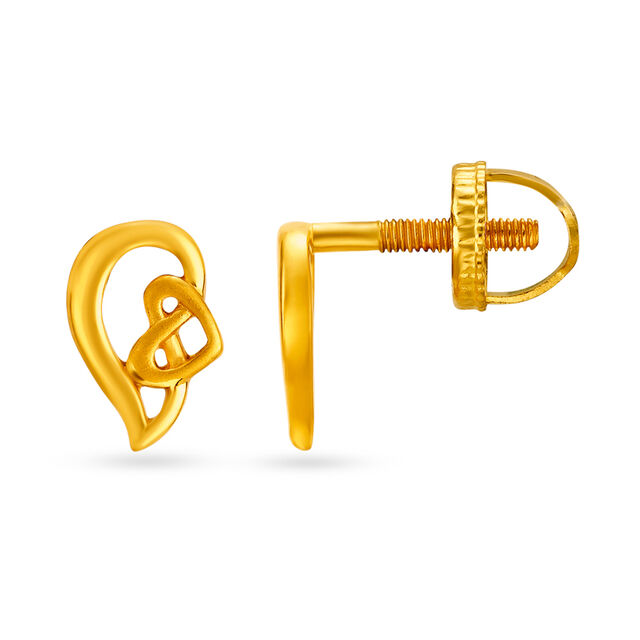Contemporary Fancy Gold Heart Studs for Kids 2