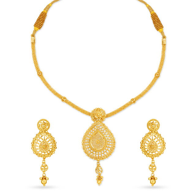 Mesmerising Gold Necklace Set,,hi-res