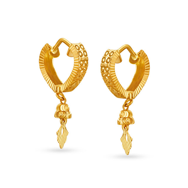 Alluring Gold Hoop Bali Earrings,,hi-res
