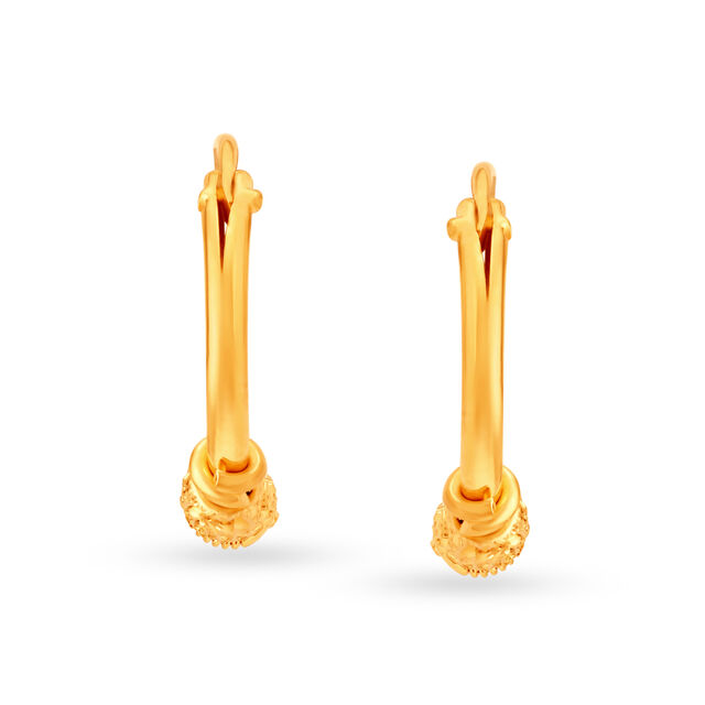Enticing 22 Karat Yellow Gold Bali-Style Hoops,,hi-res