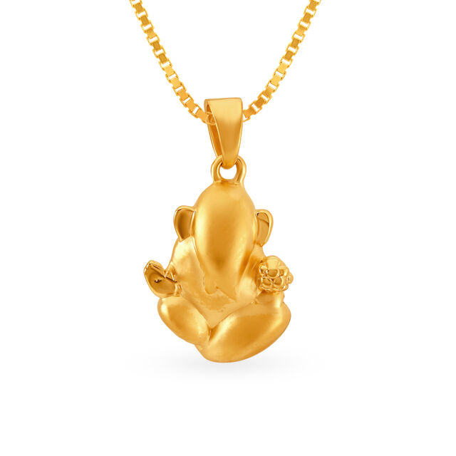 Endearing 22 Karat Gold Lord Ganesha Pendant 