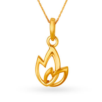 Charming 22Karat Gold Floral Pendant