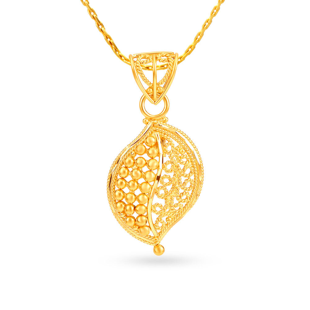 Buy Scintillating 22 Karat Gold Pendant With Jali Work at Best Price Tanishq Singapore Online Store