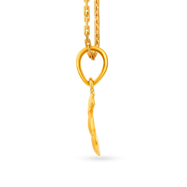 Assymetrical Floral Gold Pendant