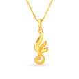 Dainty Peacock Motif Gold Pendant 