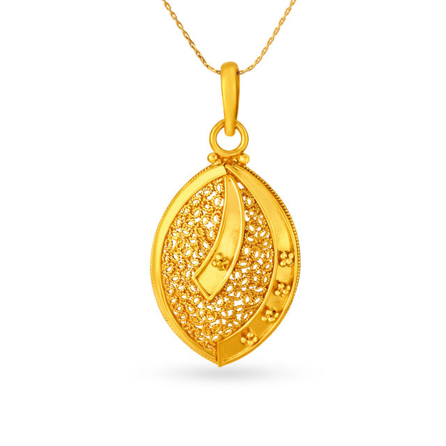 Stunning 22 Karat Yellow Gold Marquise Pendant