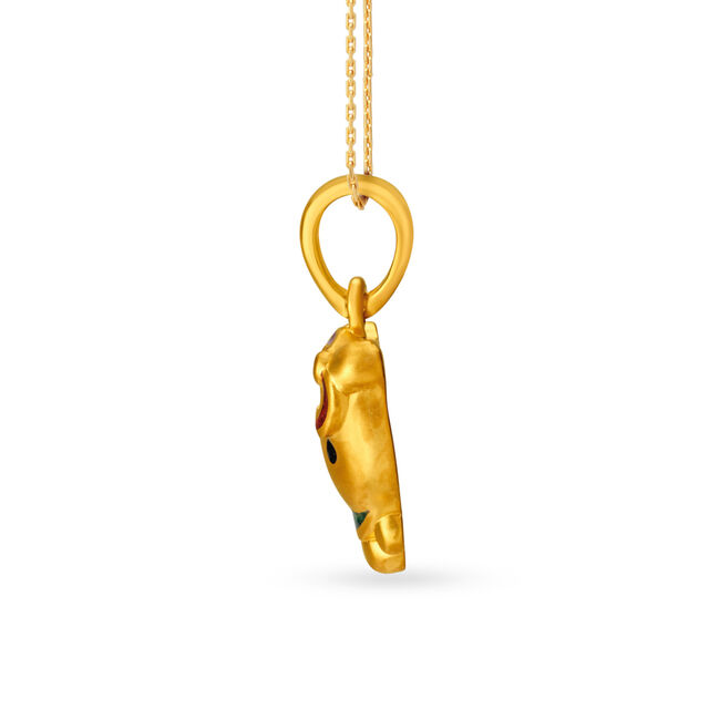 Cute Teddy Bear Gold Pendant For Kids,,hi-res