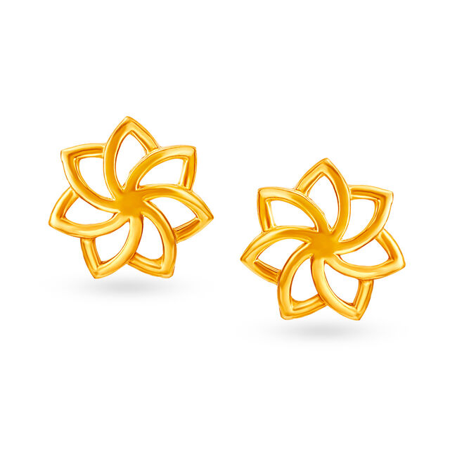 Radiant Sun Floral Gold Stud Earrings,,hi-res 