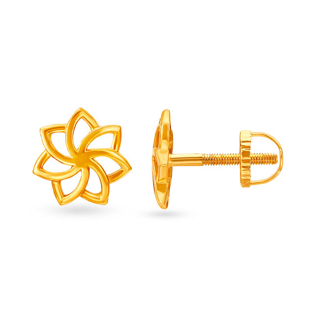 Radiant Sun Floral Gold Stud Earrings,,hi-res 2