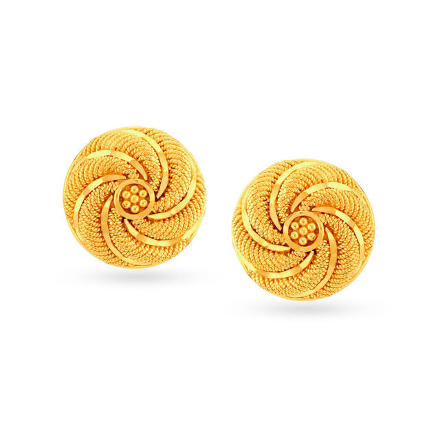 Captivating Geometric Oval Studs,,hi-res 2
