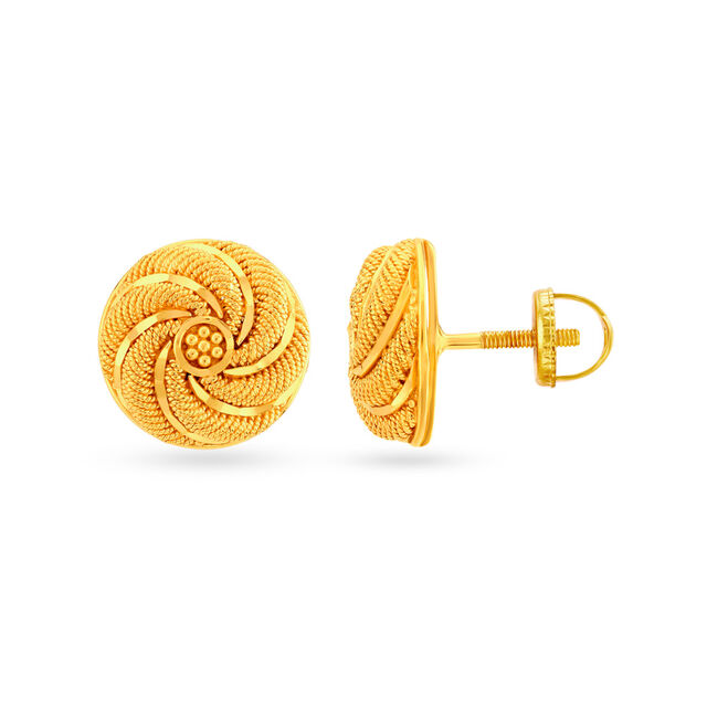 Captivating Geometric Oval Studs,,hi-res 3