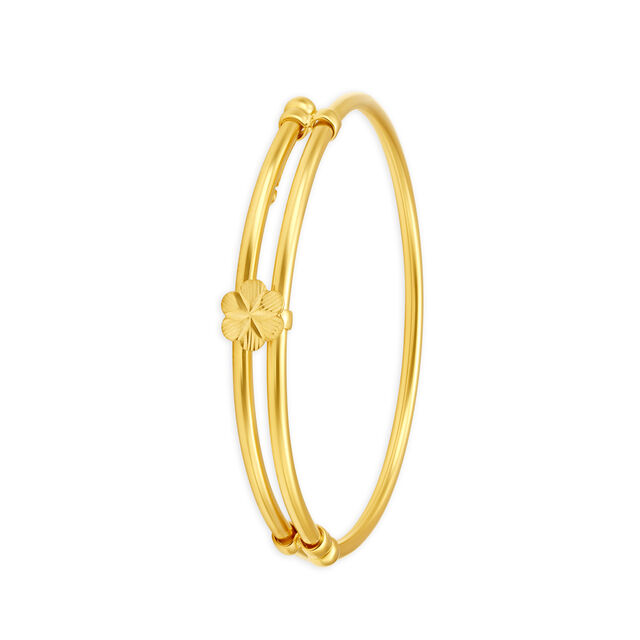 Dainty Flower Gold Bangle,,hi-res 2