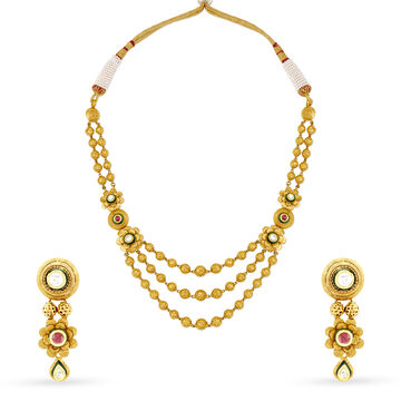 Hypnotising Floral Gold Necklace Set