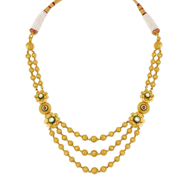 Hypnotising Floral Gold Necklace Set
