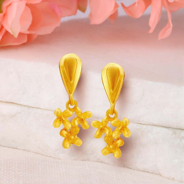 Charming Teardrop Gold Earrings,,hi-res