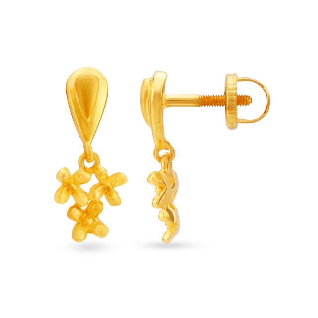Charming Teardrop Gold Earrings